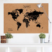 CARTE MY WORLD XXL- LIEGE NATUREL NOIR - 122CM X 91CM