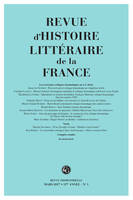 Revue d'Histoire littéraire de la France