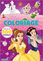 Disney Princesses - Coloriage avec plus de 100 stickers (Belle et Blanche-Neige)