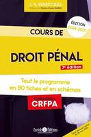 Cours de droit pénal 2024-2025, Tout le programme en fiches et en schémas