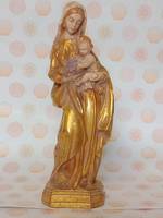 STATUE VIERGE AU RAISIN DOREE PATINE ANCIENNE