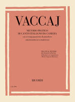 Metodo pratico di canto italiano da camera, (Mezzosoprano o Baritono) con accompagnamento di pianoforte