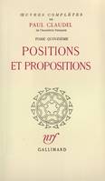 Œuvres complètes (Tome 15-Positions et propositions), Positions et propositions