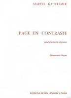 Page en contraste, Clarinette et piano