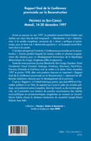 Rapport final de la Conférence provinciale sur la Reconstruction (Bas Congo), Province du bas-Congo - Matadi, 14-20 décembre 1997