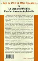 Née de père et mère inconnus, ou Le droit aux origines pour les abandonnés/adoptés