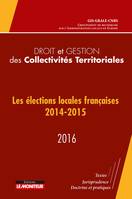 Droit et gestion des collectivités territoriales 2016, Droit et gestion des collectivités territoriales 2016