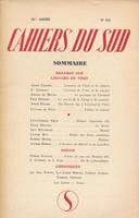 Cahiers du Sud. N° 313