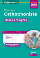 Concours Orthophoniste - Annales corrigées, Concours 2018