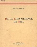 DE LA CONNAISSANCE DE DIEU