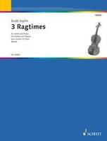 Trois ragtimes, violin and piano.