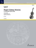 Rusen Günes Anisina (In memoriam Rusen Günes), Sonate pour violon solo, d'après la version originale pour viole solo. op. 92c. violin. Edition séparée.