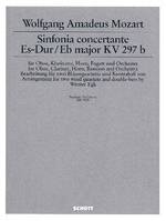 Sinfonia concertante Eb major, KV 297b. 8 wind instruments (2 oboes, 2 clarinets, 2 bassoons, 2 horns) and double bass. Partition.