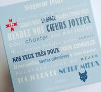 TOILE PRIERE 20/20 PRIERE DES LOUVETEAUX  BLEU GRIS SUR BLEU CIEL