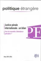 Politique Etrangere N.4 ; Justice Pénale ; Hiver 2015