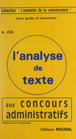 L'analyse de texte aux concours administratifs