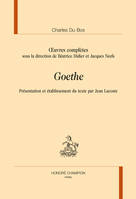 Oeuvres complètes, Goethe, in Œuvres complètes