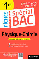 Spécial Bac Fiches Physique-Chimie 1re Bac 2024, Tout le programme en 51 fiches, mémos, schémas-bilans, exercices et QCM