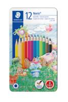 Noris® 145 - Boîte métal 12 crayons de couleur assortis