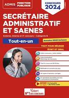 Concours Secrétaire administratif et SAENES - Catégorie B - Tout-en-un, Externe et interne - Concours 2024 - Tout le cours en audio