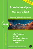 Annales des Concours 2024 – PSI Physique, Modélisation et Chimie, concours e3a CCINP Mines Centrale Polytechnique