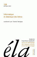 Études de linguistique appliquée - N°2/2010, Informatique et didactique des lettres