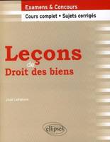 Leçons de droit des biens. Cours complet et sujets corrigés