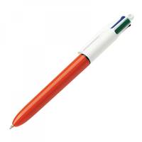 Stylo bille 4 Couleurs Rechargeable Pointe Fine Rétractable - Orange