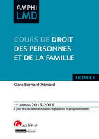 Cours de droit des personnes et de la famille / 2015-2016