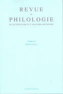 Revue de philologie, de littérature et d'histoire anciennes volume 79, Fascicule 1