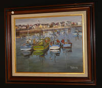 Peinture originale de Vaubourg : Auray (encadrée)