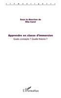 Apprendre en classe d'immersion, Quels concepts ? Quelle théorie ?