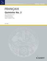 Quintet No. 2, for wind instruments. flute, oboe (cor anglais), clarinet, bassoon and horn. Jeu de parties.