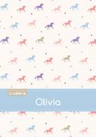 CAHIER OLIVIA BLANC,96P,A5 CHEVAUX