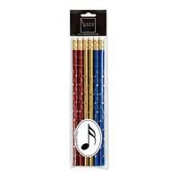 Pencil Set - Notes (Coloured 6 Pack), red/gold/blue (6 pieces per package)