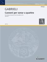 Canzoni, per sonar a quattro. various Instruments (SATB); basso continuo ad libitum. Partition.