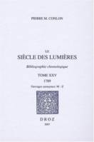 Le Siècle des Lumières : bibliographie chronologique, T. XXV, 1789, ouvrages anonymes: M-Z