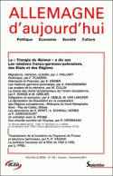 Allemagne d'aujourd'hui, n°158/octobre - décembre 2001, Le « Triangle de Weimar » a dix ans