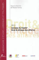 Annales du master Droit et éthique des affaires / 2013