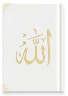 Coran Arabe 14x19 VELOURS avec broderie Allah OR - BLANC