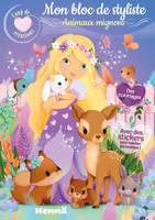 Coup de coeur créations - Mon bloc de styliste - Princesses et animaux mignons - Des coloriages - Avec des stickers pour habiller le