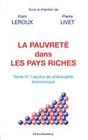 Leçons de philosophie économique, 4, La pauvreté dans les pays riches