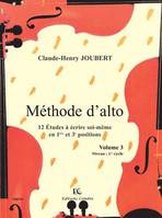 3, Méthode d'alto, 12 études en 1ere et 3e positions