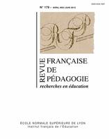 Revue française de pédagogie, n° 179/2012
