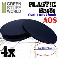 Socles 105x70mm ovale en plastique noir (x6)