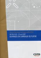 NF DTU 25.31 Ouvrages en carreaux de plâtre