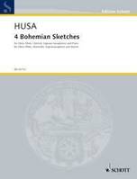 4 Bohemian Sketches, pour hautbois (flûte, clarinette, saxophone soprano) et piano. oboe (flute, clarinet, soprano saxophone) and piano.