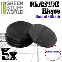 Socles 60mm ronds en plastique noir (x5)