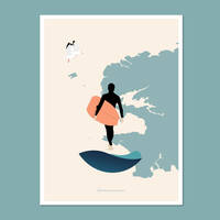 Affiche Surfeur 30×40 cm