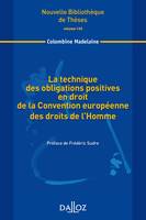 La technique des obligations positives en droit de la Convention européenne des droits de ...